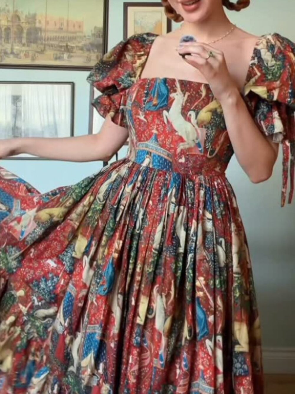Selkie The Lady and the Unicorn Market Dress - Women's S - Picture 3 of 6